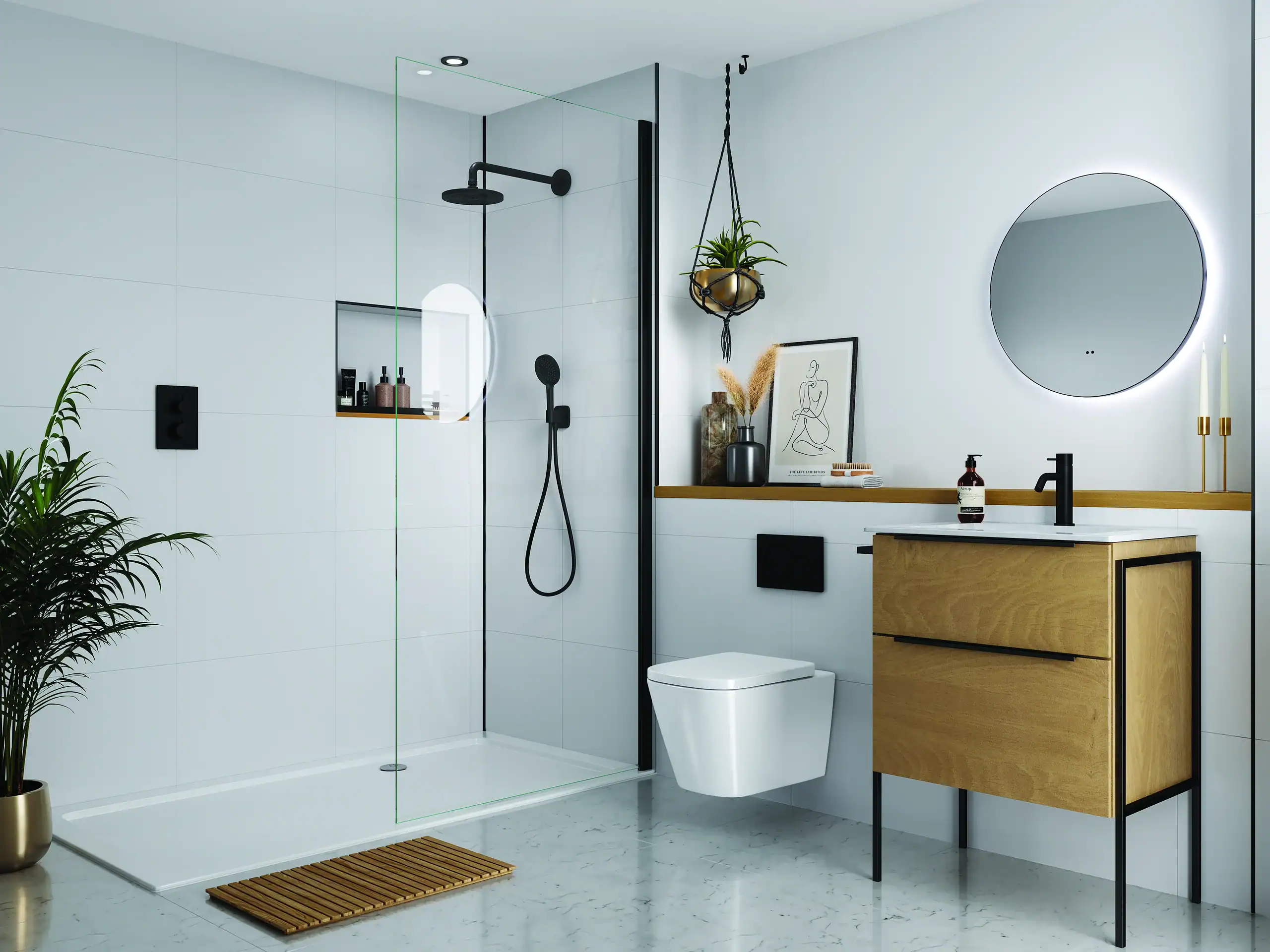 White Grey Large Tile
