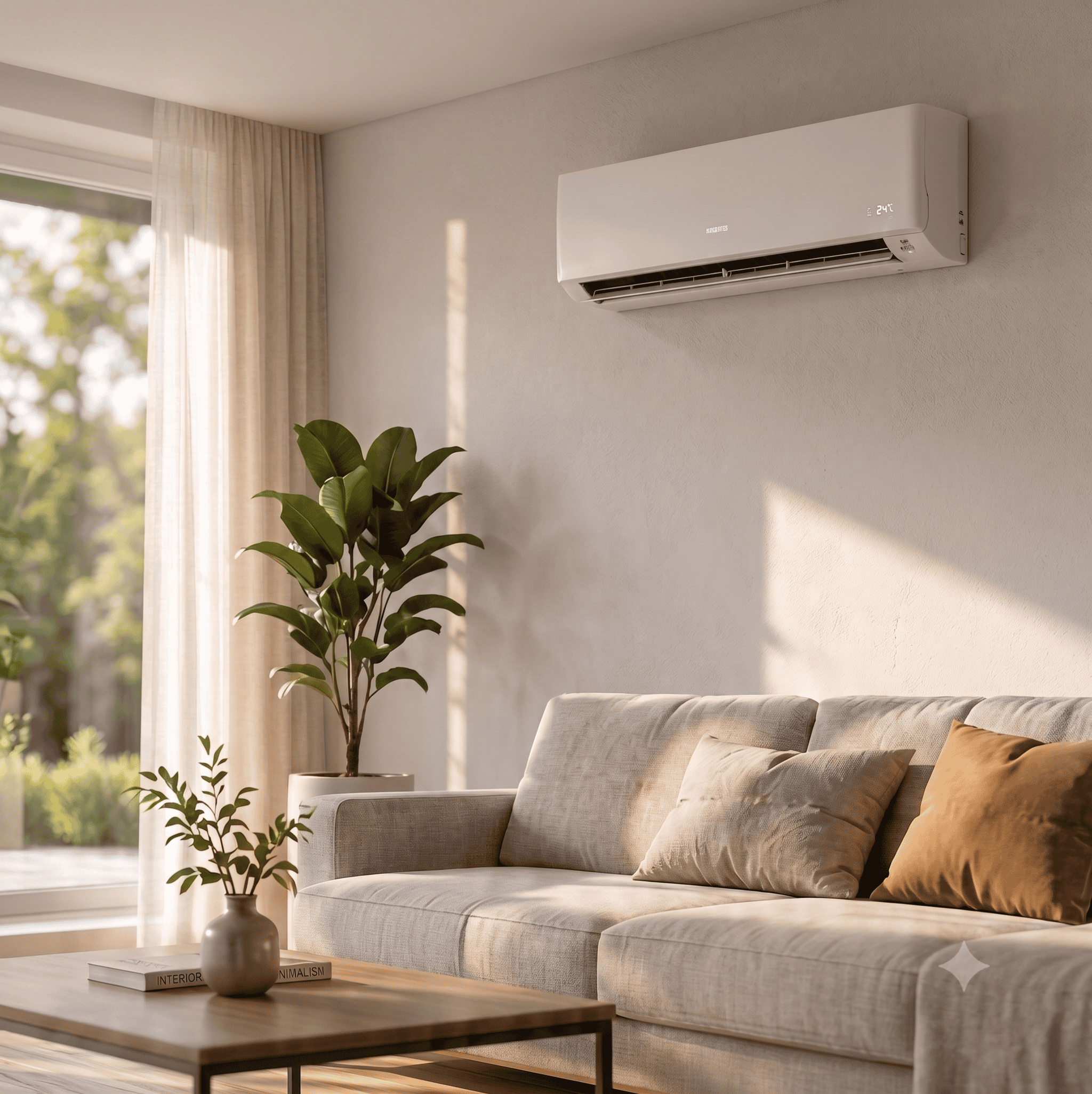 Wohnzimmer mit Klimaanlage